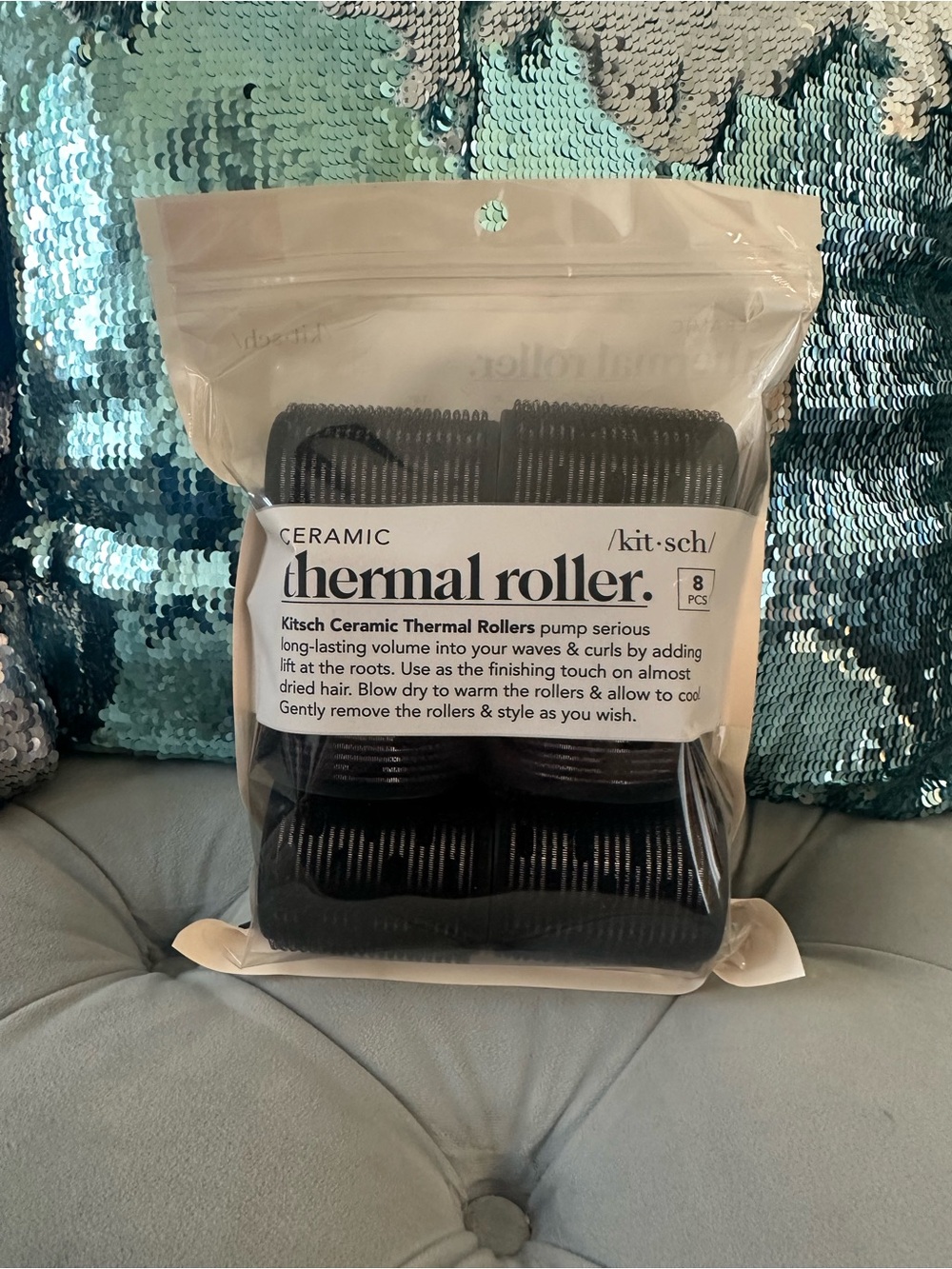 Kitsch Ceramic Thermal Rollers - Black (8 pcs)
